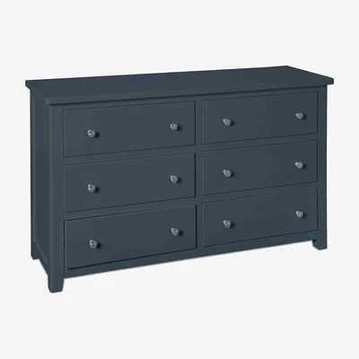 Furniture Village Grace 6 Drawer Wide Chest - Blue