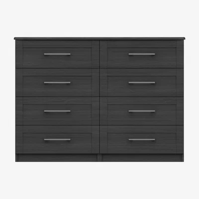 Furniture Village London Bedrooms - Fenchurch 8 Drawer Wide Chest - Black