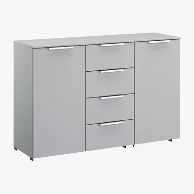 Furniture Village Rauch - Formes Decor 4 Drawer 2 Door Chest - Grey