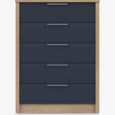 Furniture Village London Bedrooms - Chelsea 5 Drawer Chest - Royal Blue