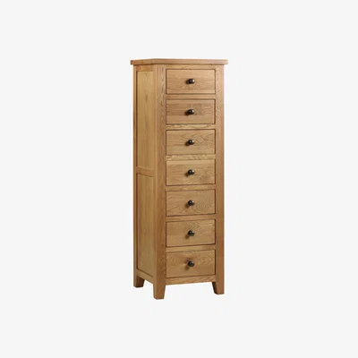 Furniture Village Addison 7 Drawer Narrow Chest - Brown