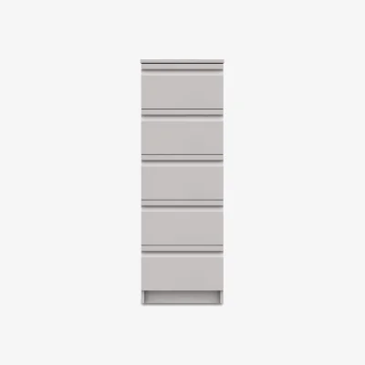 Furniture Village London Bedrooms - Kings Cross 5 Drawer Tallboy - Light Grey Gloss