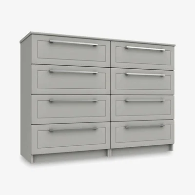 Furniture Village London Bedrooms - Bexley 8 Drawer Chest - Light Grey
