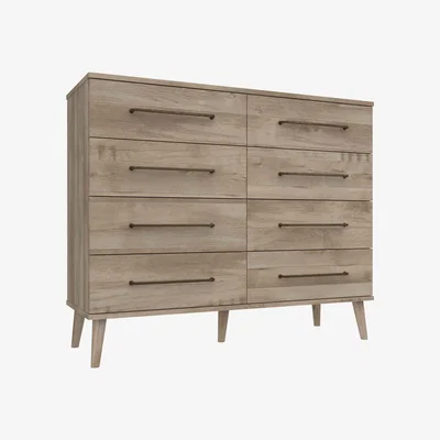 Furniture Village London Bedrooms - Finchley 8 Drawer Chest - Italian Natural Oak