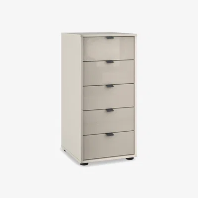 Furniture Village Wiemann - Amara 5 Drawer 40cm Glass Chest - Champagne