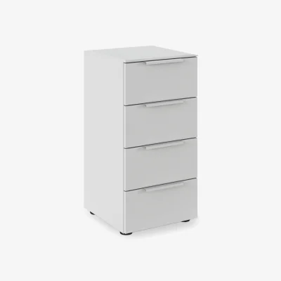 Furniture Village Rauch - Haven 40cm 4 Drawer Décor Chest - Silk Grey/Silk Grey Front