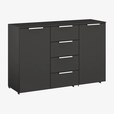 Furniture Village Rauch - Formes Decor 4 Drawer 2 Door Chest - Black