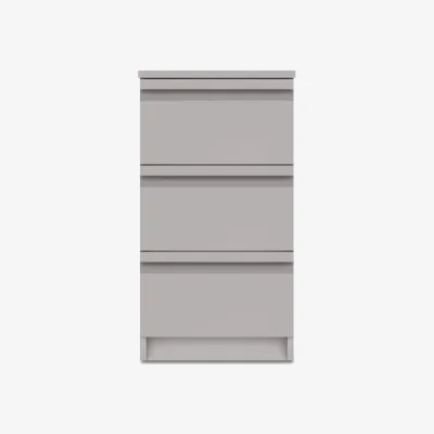 Furniture Village London Bedrooms - Kings Cross 3 Drawer Bedside Chest - Light Grey