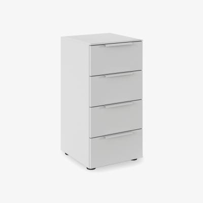 Furniture Village Rauch - Haven 40cm 4 Drawer Décor Chest - Silk Grey/Silk Grey Front