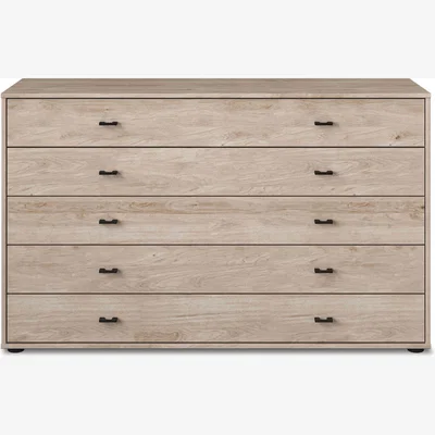 Furniture Village Wiemann - Dallas 141cm 5 Drawer Chest - Holm Oak