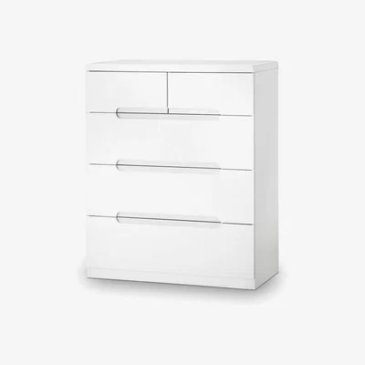 Furniture123 Julian Bowen Manhattan White High Gloss 3+2 Chest of Drawers