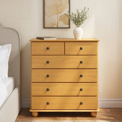 Furniture123 Pine Chest of 6 Drawers - Hampton
