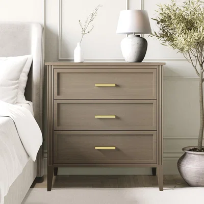 Furniture123 Dark Wood Chest of 3 Drawers - Delilah