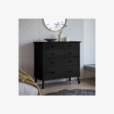 Furniture123 Caspian House Black 5 Drawer Chest