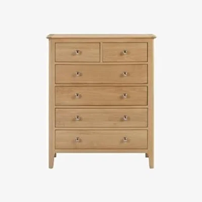Furniture123 Julian Bowen Solid Oak 4+2 Drawer Chest of Drawers - Cotswold