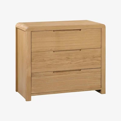 Furniture123 Julian Bowen Curve Oak 3 Drawer Chest of Drawers