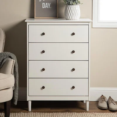 Furniture123 Foster Modern 4 Drawer Chest of Drawers in White