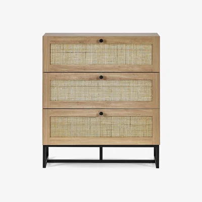 Furniture123 Padstow Industrial Rattan Chest of 3 Drawers - Julian Bowen
