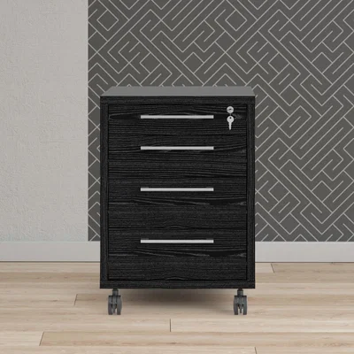 Furniture123 Prima Mobile cabinet in Black woodgrain