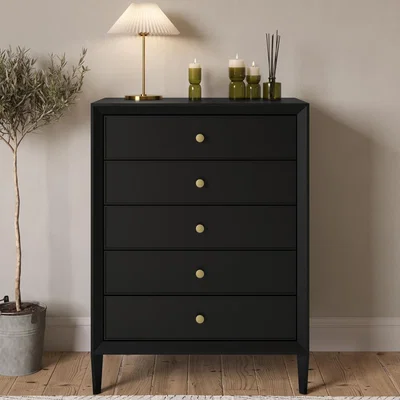 Furniture123 Georgie 5 Drawer Chest In Black