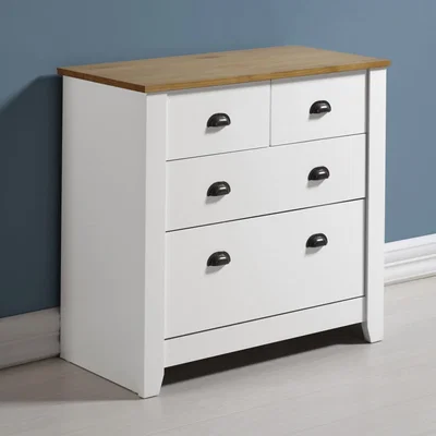Furniture123 Seconique Ludlow 2+2 Chest of Drawers in White and Oak