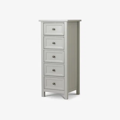 Furniture123 Julian Bowen Maine 5 Drawer Tall Chest of Drawers in Dove Grey