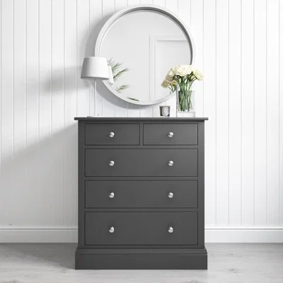 Furniture123 Harper Grey Solid Wood 2+3 Chest of Drawers
