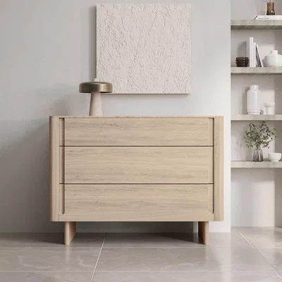 Furniture123 Light Wood Mid Century Chest of 3 Drawers - Emile Sustainable Furniture