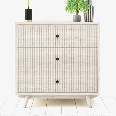 Furniture123 Beau Solid Wood 3 Drawer Chest of Drawers - Scandi Style
