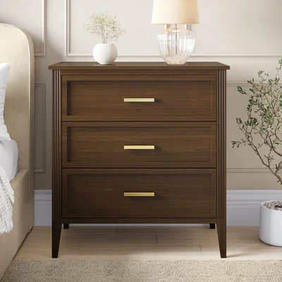 Furniture123 Walnut Chest of 3 Drawers - Delilah