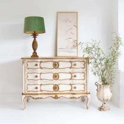 French Bedroom Palais Royal Ivory & Gold French Chest of Drawers