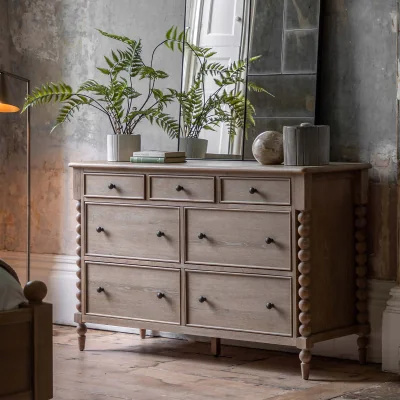 French Bedroom Bobbin 7-Drawer Chest