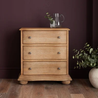 Feather & Black Emporium 3 Drawer Chest, Weathered Oak