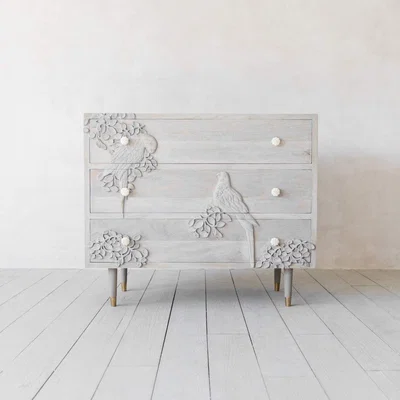 Graham & Green Carved Parrot Chest of Drawers