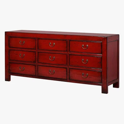 Graham & Green Lijang Red Chest of Drawers