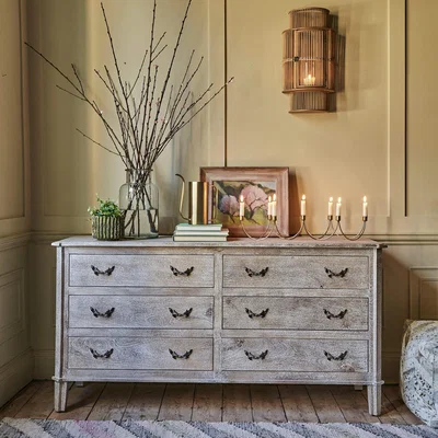 Graham & Green Chantilly Whitewashed Double Chest of Drawers