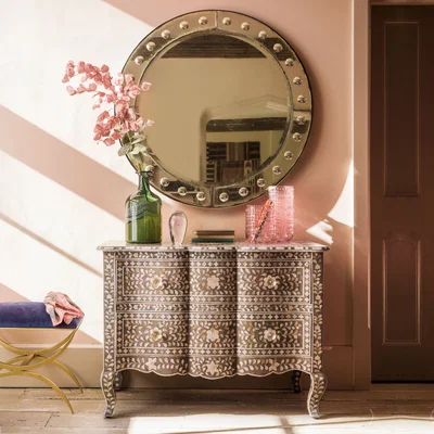 Graham & Green Antonia Grey Mother of Pearl Chest of Drawers