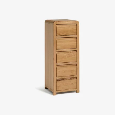 Habitat Habitat Novara 5 Drawer Tallboy - Oak & Oak Veneer