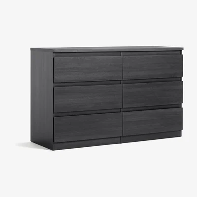 Habitat Habitat Jenson 3+3 Drawer Chest - Black Oak Effect