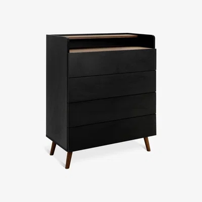 Habitat Habitat Skandi 4 Drawer Chest with Shelf - Black