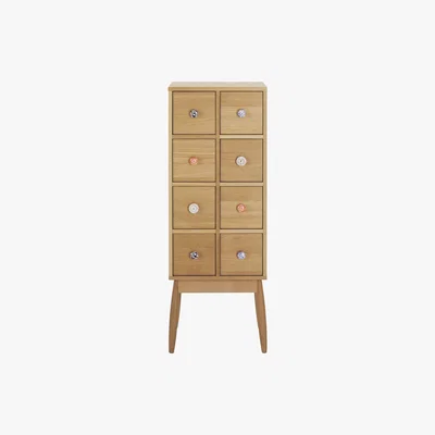Habitat Fleur 8 Drawer Cabinet With Patterned Ceramic Handles, Oak