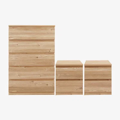 Habitat Habitat Jenson 2 Bedside & 5 Drawer Chest Set -Oak Effect