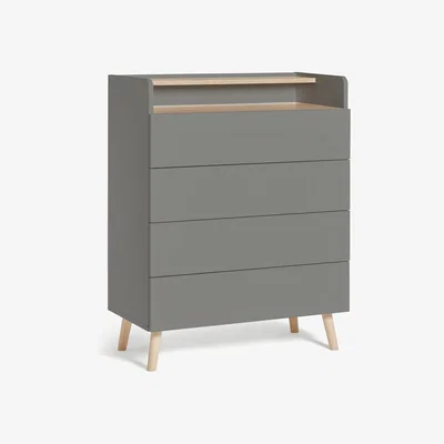 Habitat Habitat Skandi 4 Drawer Chest With Shelf - Grey