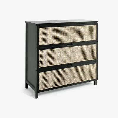 Habitat Habitat Peio Rattan 3 Drawer Chest - Black