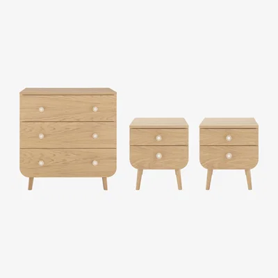 Habitat Habitat Etta 2 Bedside Table & 3 Drawer Chest Set - Oak