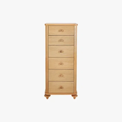 Habitat Sabine Oak 6 Drawer Tall Chest With Turned Feet, Natural