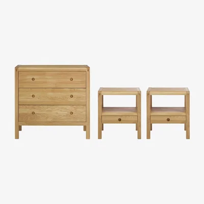 Habitat Habitat Radius 2 Bedside Table & 3 Drawer Chest Set - Oak