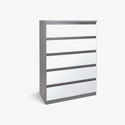 Habitat Habitat Jenson Gloss 5 Drawer Mirror Chest - Grey