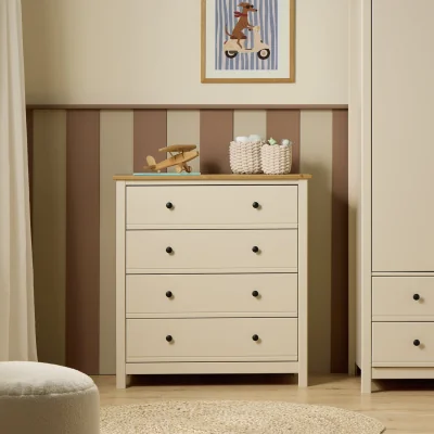 Habitat Habitat Brooklyn 4 Drawer Chest - Cream And Oak