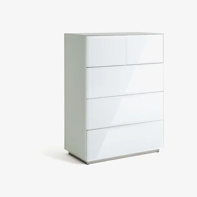 Habitat Habitat Mayfair 3 +2 Drawer Chest - White Glass
